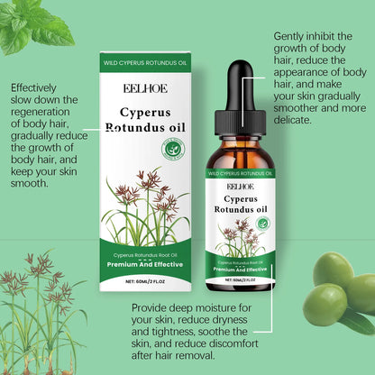 60ml Cyperus Rotundus Oil Gentle Hair Removal Care Oil Body Hair Inhibitor Serum Moisturizing Nourishing Natural Cypress...