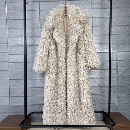 2025 Winter New Colorful Women's Furry Coat Rose Pink Faux Fur Coat Suit Collar Autumn Winter Thick Cardigan Long...