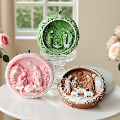 DIY Jesus Family Aroma Candle Silicone Mold Handmade Soap Plaster Epoxy Ornament Mold Chocolate Biscuit Baking Mould