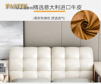 Genuine Leather Tech Smart  Multifunctional Beds Massage Modern Luxury Camas Upholstered With Bluetooth Speaker,Air Cleaner