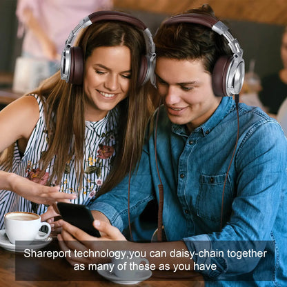 Oneodio Wired HiFi Headphones Professional Studio DJ Headphones With Mic Over Ear Hi-Res Headset Monitoring For AMP Guitar Phone