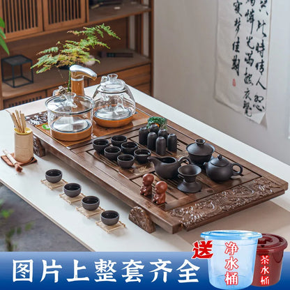 Kung Fu Ceremony Tea Tray Rectangle Drainage Pot Drip Accessories Luxury Tea Tray Hospitality Valet Bandejas Home Decorationgs - Kimlud