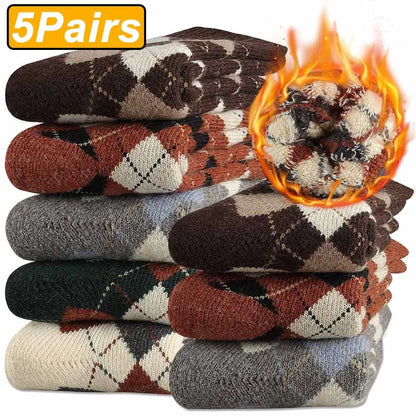 5Pairs Winter Thicken Wool Merino Socks Women Towel Keep Warm Winter Socks Cotton New Year Christmas Gift Russia Socks...