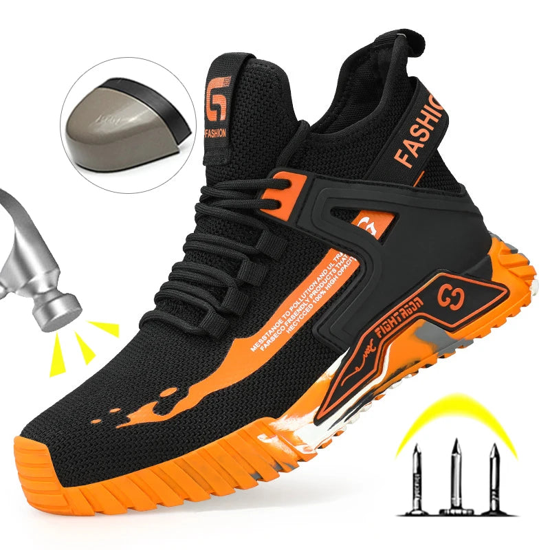 High Top Man Boots Safety Protective Shoes Steel Toe Work Shoes Men Anti-puncture Safety Shoes Men Women Work Safety...