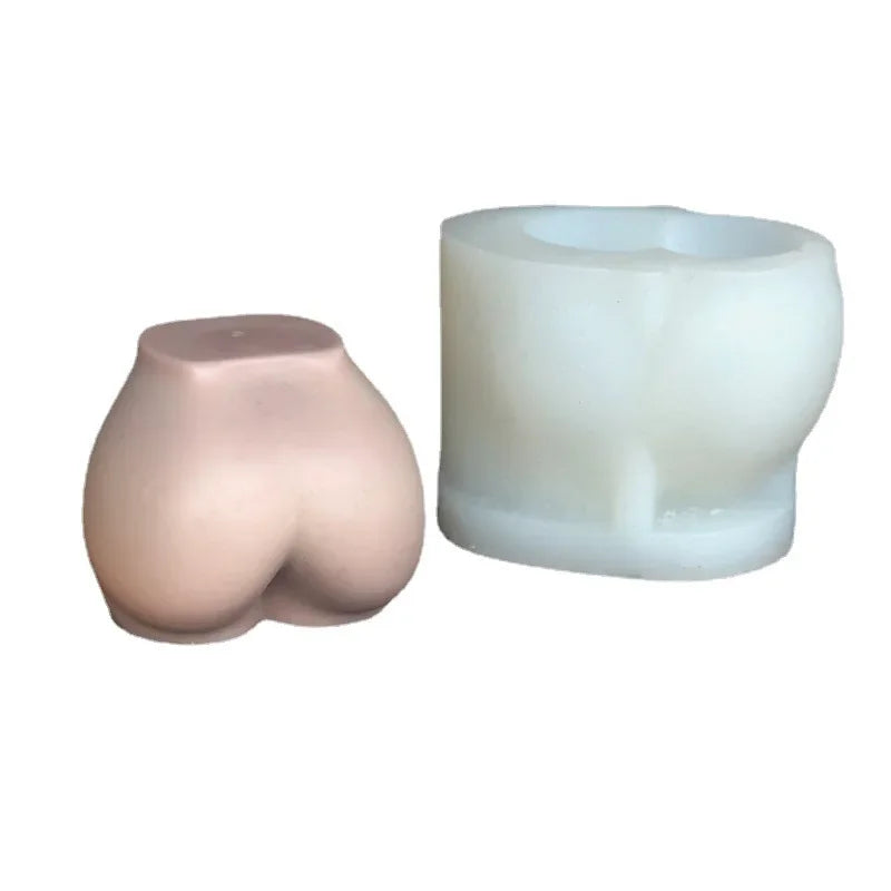 3D Large Hip Candle Mold Plump Ass Torso Candle Silicone Mold Buttock Scented Candle Aromatherapy Women Chest Soap Plaster Mould