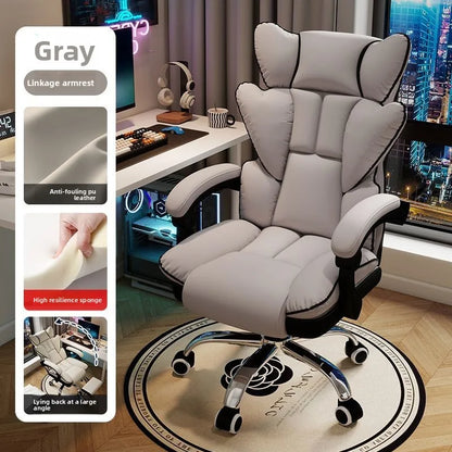 Lift Backrest Computer Chair Comfortable Sedentary Desk Sofa Chair for Boys Gaming Home Office Living Room Bedroom