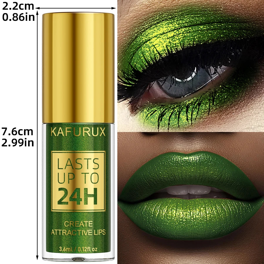 3 Colors Smoky Green Eyeshadow&Lipstick Pencil Stick Waterproof Pearlescent Metallic Glitter for Eye or Lip Makeup Tool Gifts