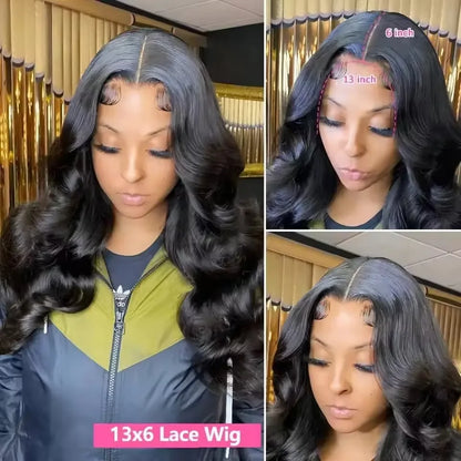 40 Inch 13X6 HD Transparent Body Wave Lace Frontal Wig Loose Wave 13x4 HD Pre Plucked Lace Front Human Hair Wig For...