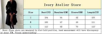 Retro Black Fur Patchwork Woolen Coat Women Chic Full Sleeve V-neck Lace Up Loose Long Overcoat 2025 Lady Winter Commute Outwear