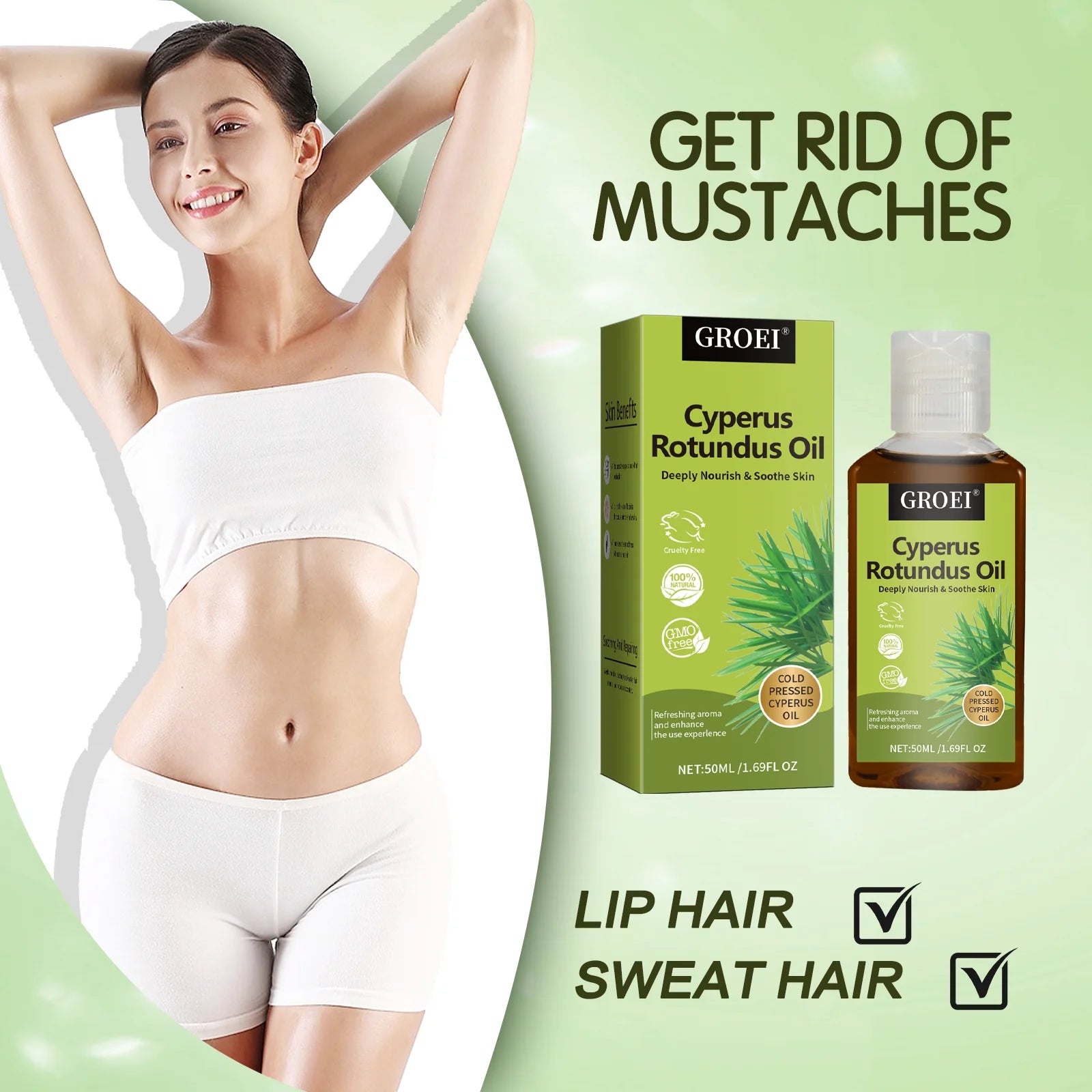 Hair Growth Inhibitor Gel Painless Depilatory - For underarms, legs & arms with skin-friendly base oils. Beauty skincare...