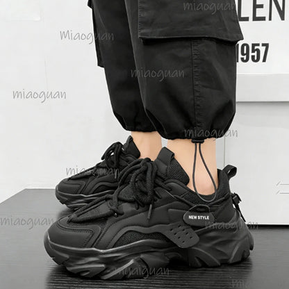 Men's Breathable Thick Soled Casual Sneakers Outdoor Running Footwears Four SeasonsTennis Male Soft Soles Comfort Footwears