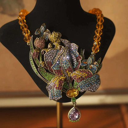 Gao Ding, A Well-known Designer in Europe and America, with The Same Heavy Industry Luxury Inlaid Colorful Crystal Necklace