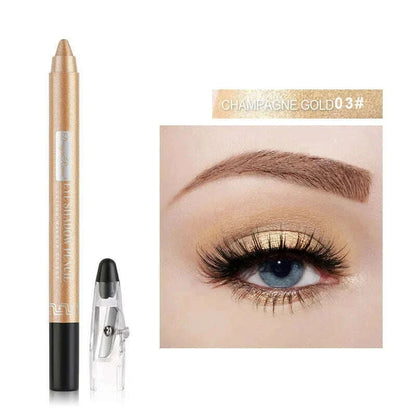 Pearlescent Eyeshadow Pen Lying Silkworm Eyeliner Pencil with Sharpener Matte Waterproof Eye Shadow Stick Eyes Makeup Cosmetics