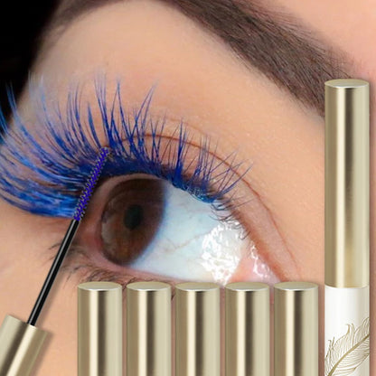 10-Color Ultra-fine Brush Mascara Strong and Lasting Content and Length, Waterproof Prolonged Eye Lash Makeup Black Red Purple
