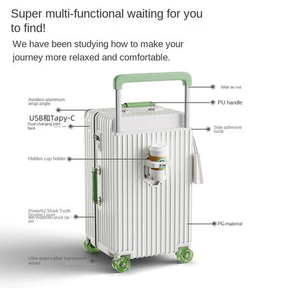 20"24"30 Inch Wide Handle Travel Suitcase PC Zipper Carry-on Luggage Trolley Case with Wheels Boarding Box Rolling Luggage Bag