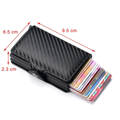 Anti Rfid Carbon Fiber Credit Card Holder Mens 14 Bank Cardholder Case Wallet Metal Minimalist Wallet Money Bag Male Purses