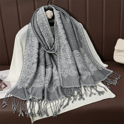 Luxury Brand Autumn Cashmere Pashmina Shawl Lady Wrap Warm Winter Scarves Design Print Female Foulard Cotton Stoles...