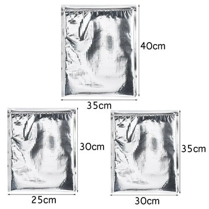 Relchoor 5pcs Insulated Food Storage Bag Aluminum Foil Insulated Reusable Bag Thermal Cooler Silver Outdoor Kitchen Food Bags