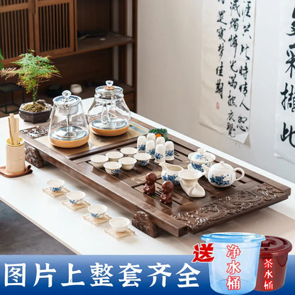 Kung Fu Ceremony Tea Tray Rectangle Drainage Pot Drip Accessories Luxury Tea Tray Hospitality Valet Bandejas Home Decorationgs - Kimlud