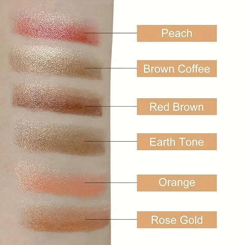 Vibrant Dual-Color Shimmer Eyeshadow Stick - Long-Lasting Waterproof Cream Eyeshadow Pencil for Party Eye Makeup - Brown, Coral,