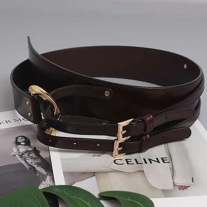LANMREM Fashion PU Leather Belt Irregular Cowhide Waist Women's Decorative Suit Dress Sweater Waist Belts 2025 New...