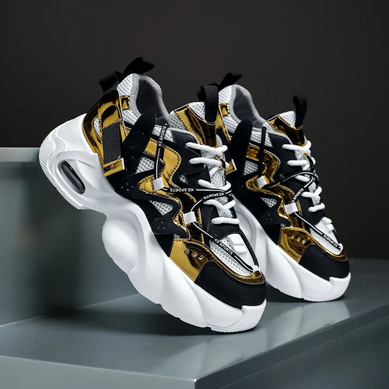 2025 Platform New Male Chunky Sneakers Solid Color Comfortable Running Shoes Sapato Sports Shoes Men's Fashion Class Style Men's