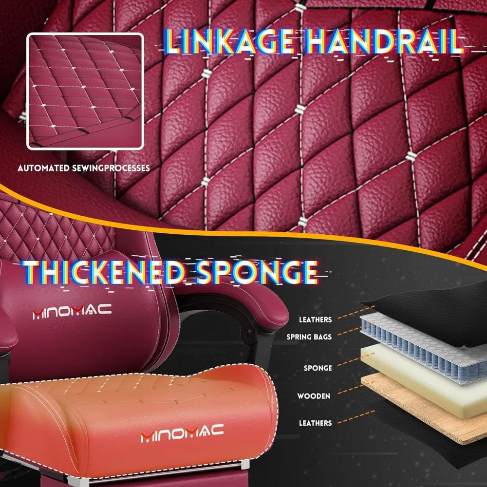 Ergonomic Gaming Chair for Comfort, Supports up to 400lbs, with Retractable Footrest and Lumbar Support for Enhanced Gaming Expe