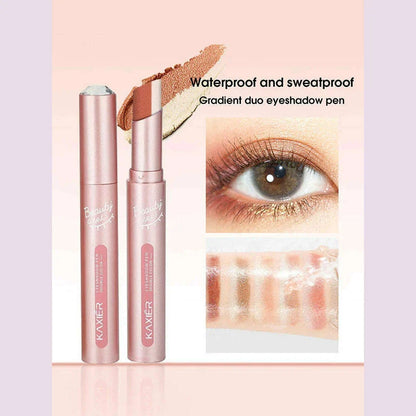 Gradient two-color eye shadow pen waterproof, sweat proof, not easy to smudge, pearlescent, fine shiny, lazy eye shadow s