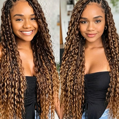 #4/27 Highlight Colored Deep Wave Feather Crochet Human Hair Pre Separated Reusable Brazilian Raw Crochet Hair Invisible...