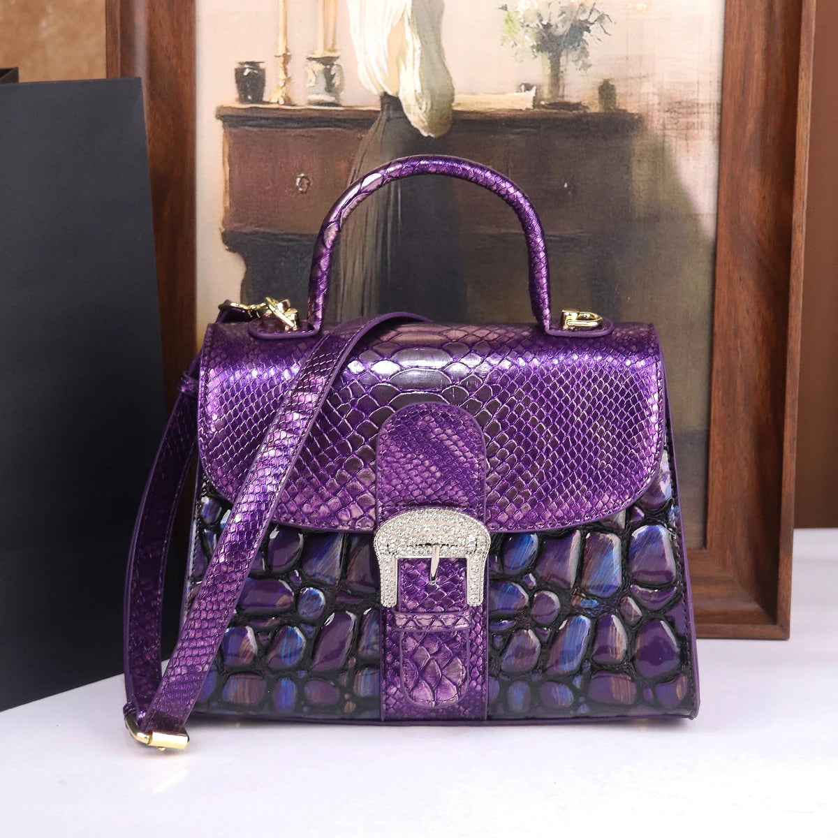 Stone-patterned handbag 2025 new style fashionable and elegant single-shoulder crossbody bag | Kimlud Premium Bag