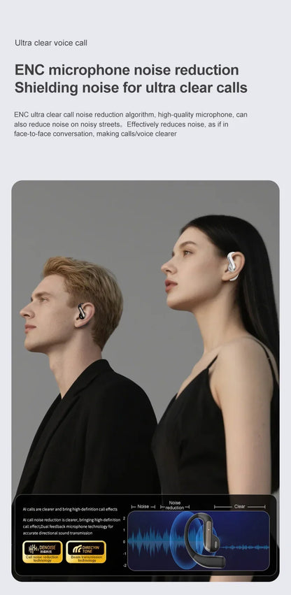Smart AI Translation Headset True Wireless Sports Long-lasting Bluetooth Headset Stereo Sound Semi-in-ear Air Conduction...