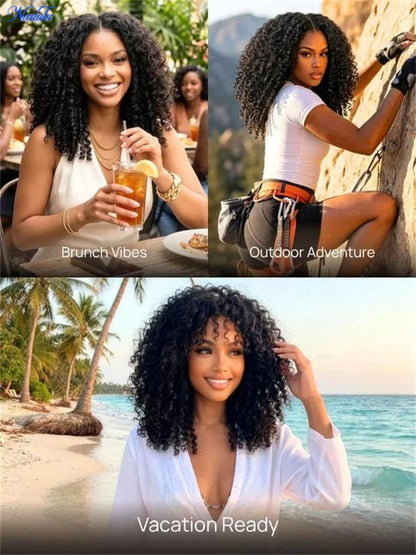 Nadula 7x5 Bye-Bye Knots Burmese Curly Glueless Wig with Finger Coil Ends No Slip Put On and Go Spiral Curls Human Hair Wigs
