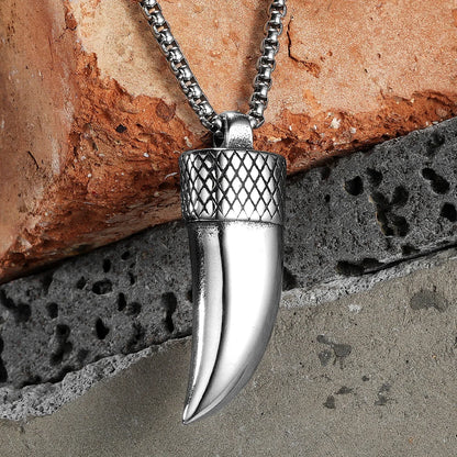 Ox Horn Amulet Men Necklaces With Pendant Stainless Steel Simple Jewelry For Male Women Punk Hip Hop Accessories Gifts Wholesale