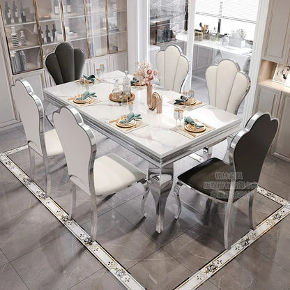 Marble Luxury Dining Table Unique Gold Individual White Italian Dining Table Rectangular Design Mesa Comedor Home...