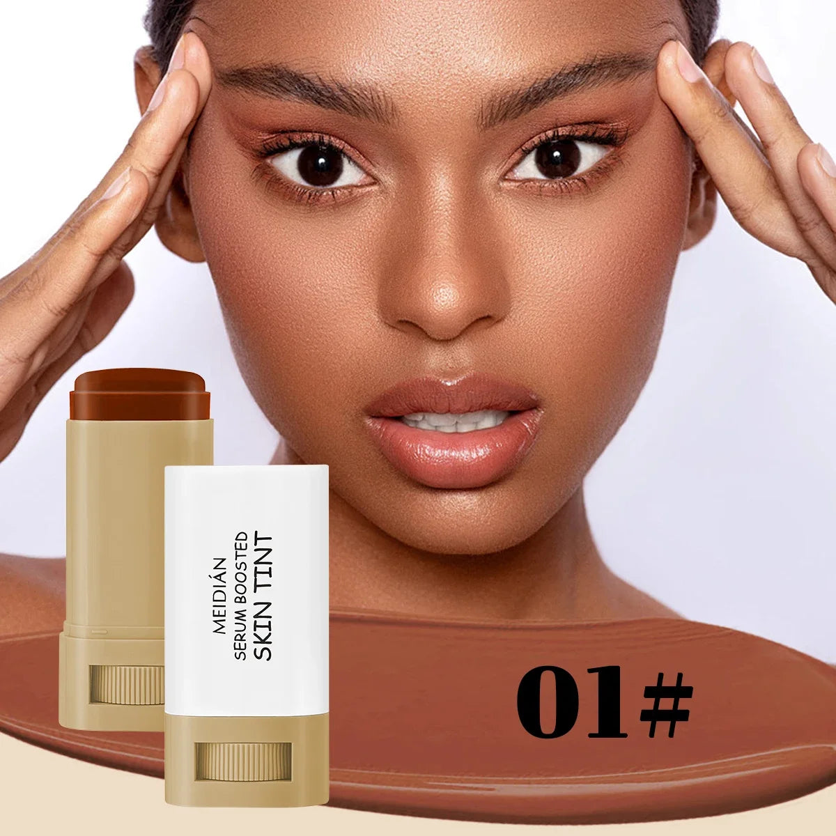 Bronze Foundation Stick Serum Boosted Skin Tint Silky Texture Moisturizing Coverage Concealer Base Even Skin Tone Makeup