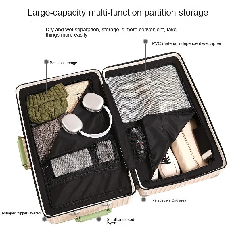 20"24"30 Inch Wide Handle Travel Suitcase PC Zipper Carry-on Luggage Trolley Case with Wheels Boarding Box Rolling Luggage Bag