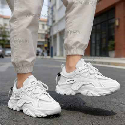 Men's Breathable Thick Soled Casual Sneakers Outdoor Running Footwears Four SeasonsTennis Male Soft Soles Comfort Footwears