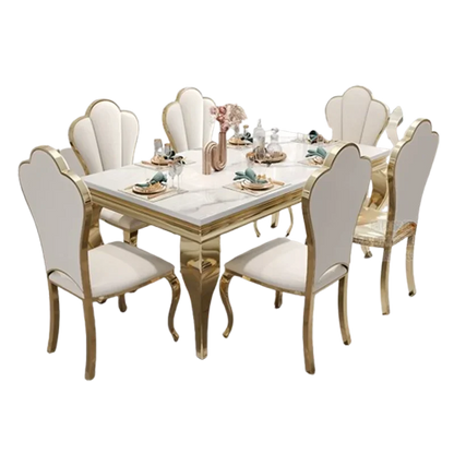 Marble Luxury Dining Table Unique Gold Individual White Italian Dining Table Rectangular Design Mesa Comedor Home...