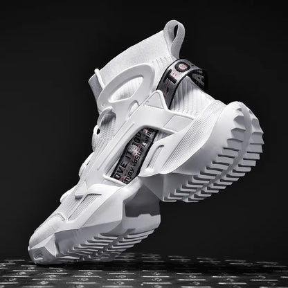 2026 New High-top Socks Shoes Chunky Sneakers Men White Trend Street Light Sports Running Shoes Big Size 45 46 Walking shoes