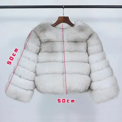 Winter Jacket Women Natural Real Coat Fox Fur Raccoon Outerwear O-neck Thick Warm Luxury Female Plus Size Streetwear