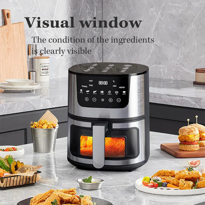 1250W Oil Free Air Fryer Oven LED Touch Panel Air Fryer Air Fryer Toaster Oven Combo with Presets Roast, Bake, Broil and...