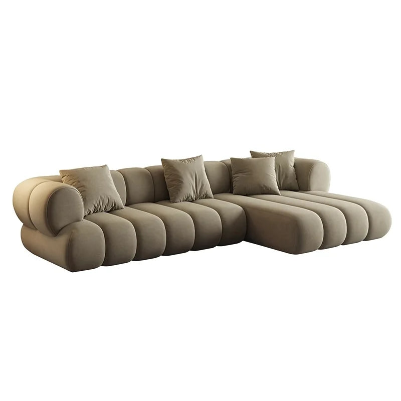 Luxury L-Shape Modular Sectional Sofa Set Fabric Couch for Home Hotel Villa for Living Room Filled with Sponge