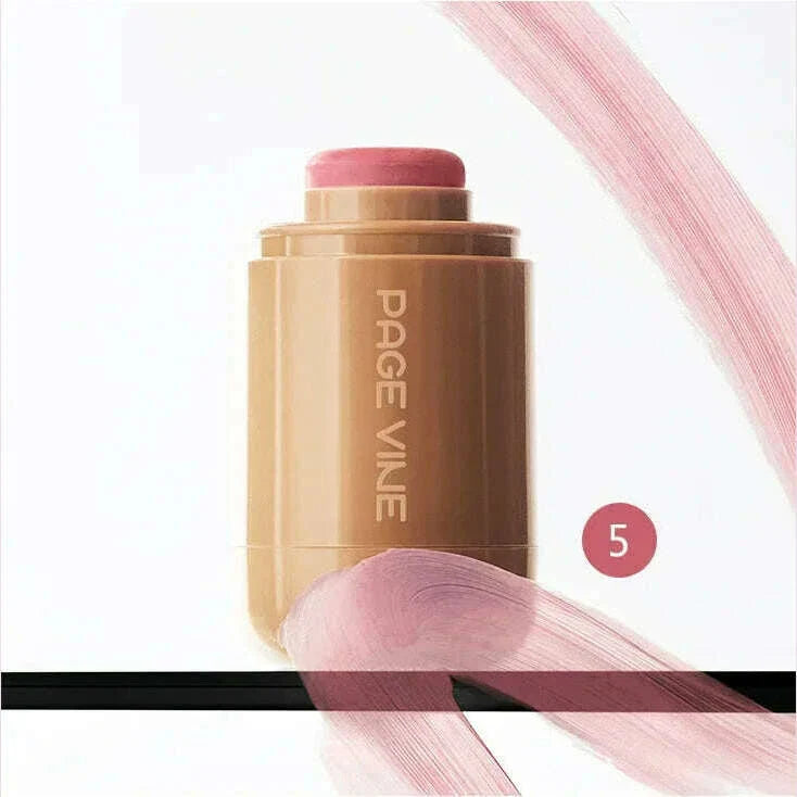 New2025 Blush Stick Cream PAGE VINE Pocket Lip Cheek Pocket Rouge Highlights to Brighten Natural Hydrating Korea Pink Cosmetics