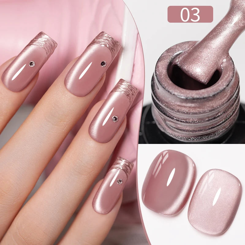 7.5ML Sparkling Reflective Glitter Gel Nail Polish Pink Purple Red Blue Colors Dark Flashing Nail Gel Soak Off UV Nail Varnish