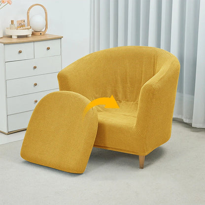 2pcs/set Jacquard Stretch Club Armchair Slipcover 1pc Barrel Tub Sofa Cover + 1pc Polar Fleece Couch Cover Furniture...