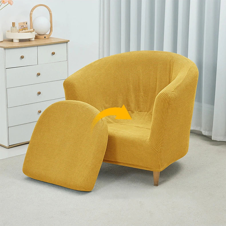2pcs/set Jacquard Stretch Club Armchair Slipcover 1pc Barrel Tub Sofa Cover + 1pc Polar Fleece Couch Cover Furniture...
