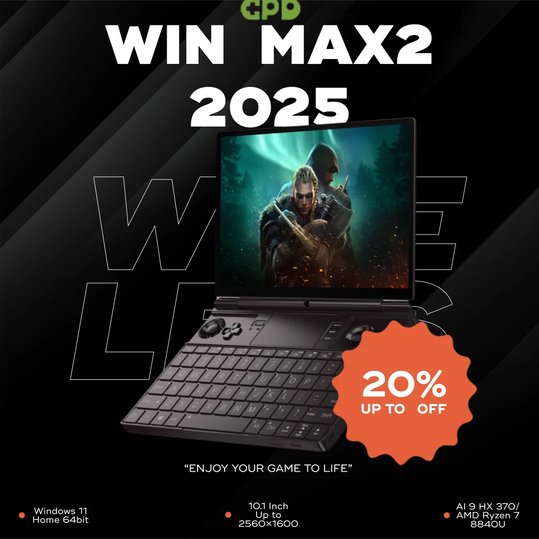 Ready Stock! Original New GPD 2025 WIN MAX 2 32GB RAM 1TB 2TB SSD AMD 8840U AI9 HX370 Gaming Laptop Mini PC Notebook - Kimlud