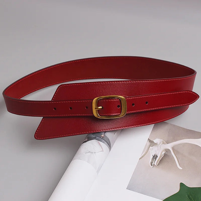Women's Coat Wide Waistband Genuine Leather Cummerbunds Female Dress Corsets Versatile Waist Belts Decoration Wide Belt...