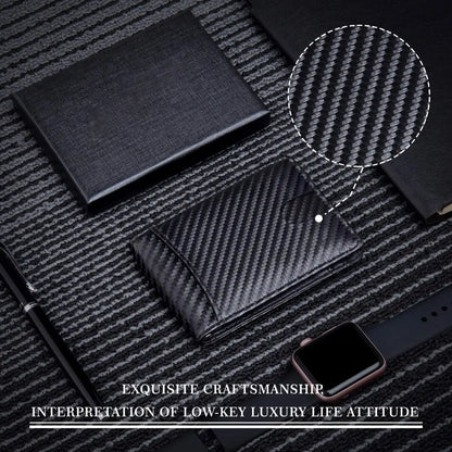 Rfid Carbon Fiber Men Wallets Man Card Holder Money Bag Slim Thin Mini Wallet Male Small Short Purse Black Walet Billfold Vallet