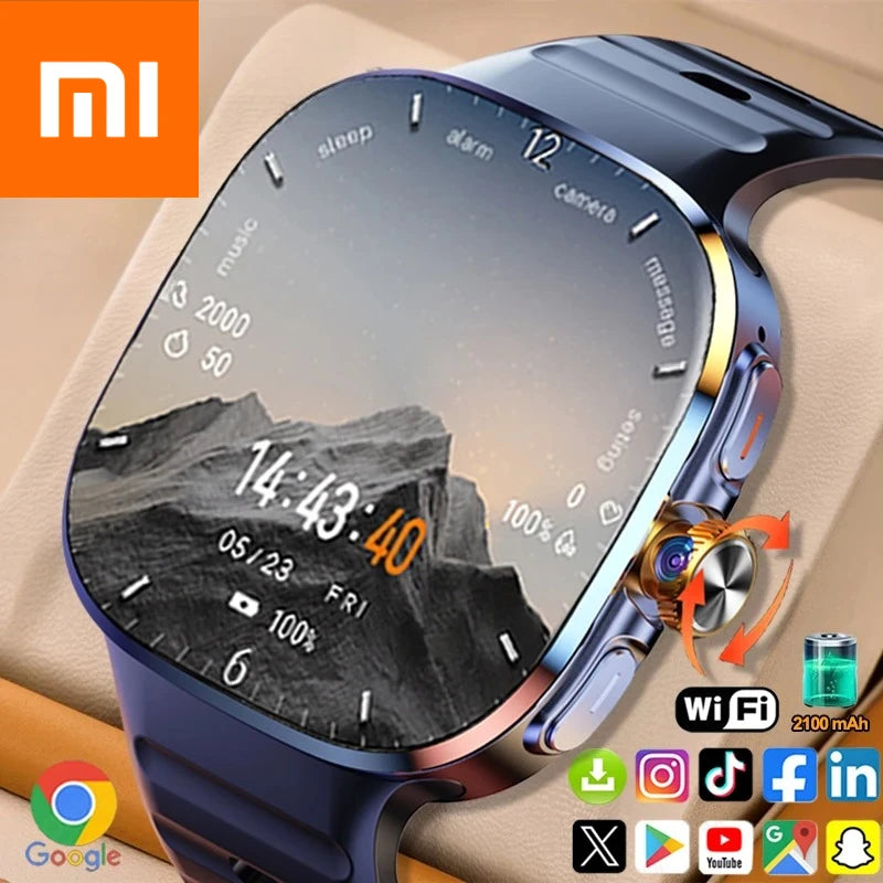 Xiaomi 5G/4G Full Network Smart Watch 2.40 inch Big Screen HD Video Call RAM 2100mAh Google Play WIFI GPS Sim Card Smartwatch - Kimlud